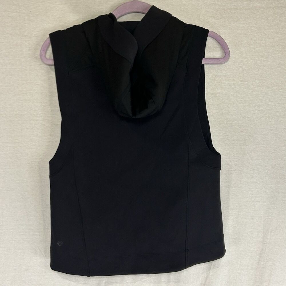 Lululemon Re-form 1/4 Zip Black Hooded Vest Jacket Women's Size 4 Hooded - Picture 5 of 9